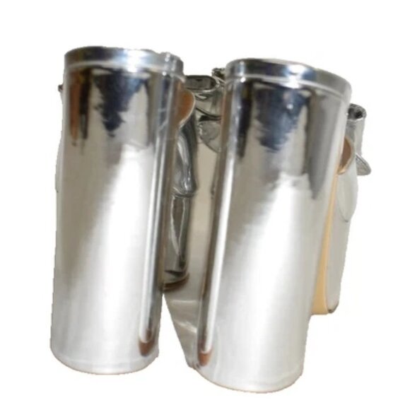 $750 Nalebe Reflections Heirloom 130MM Platform BOW Sandals SILVER 37.5 (MG2) - Picture 5 of 7